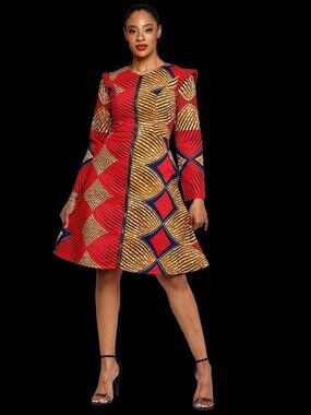 Ray Darten Ashafa African Print Jacket Dress